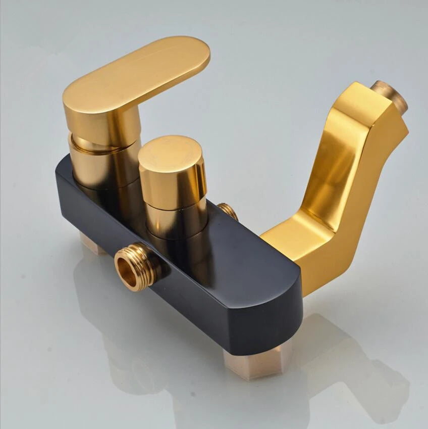 Black Gold Bathroom Rainfall Shower Set 3 Function Shower Combo