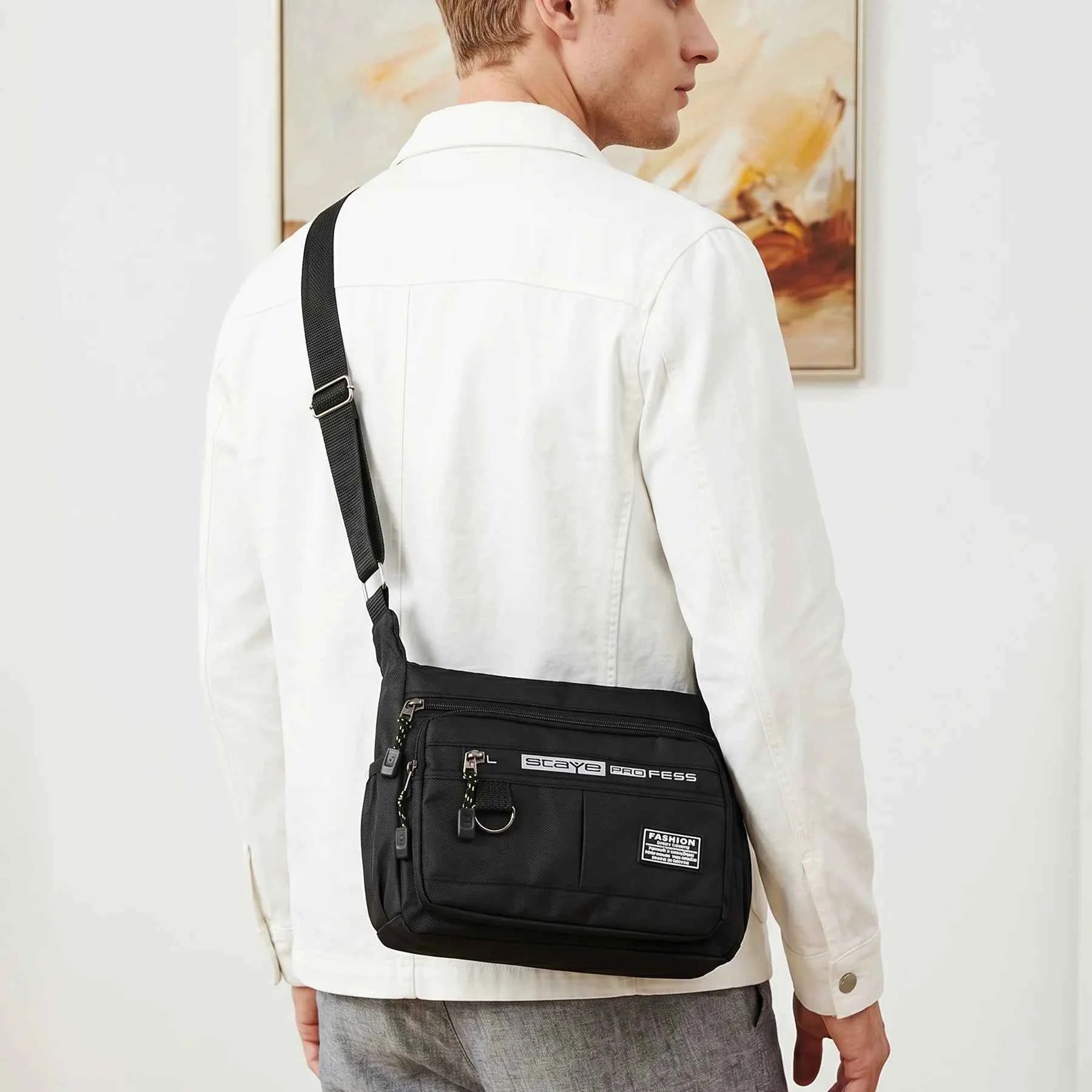 Homefish Design Oxford Shoulder Bag Capacity Casual Multi - layer Pocket Fashion Single Shoulder Crossbody Luxury Messenger Bag - Shoppiline