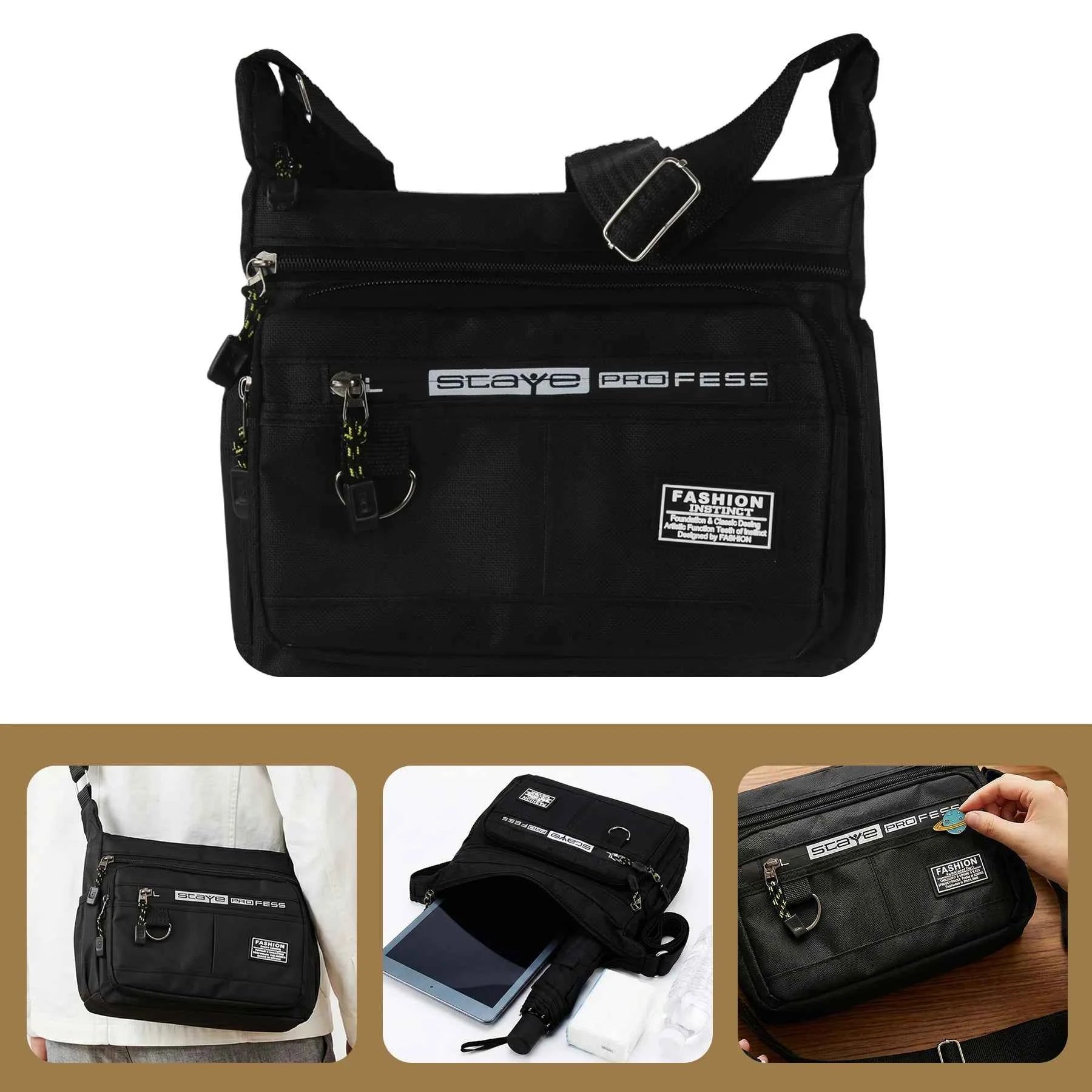 Homefish Design Oxford Shoulder Bag Capacity Casual Multi - layer Pocket Fashion Single Shoulder Crossbody Luxury Messenger Bag - Shoppiline