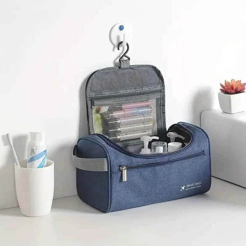 Large Leather Toiletry Bag Hanging Dopp Kit for Men Women Waterproof Wash Bag Cosmetic Storage Bag Ideal for Traveling & Outdoor - Shoppiline