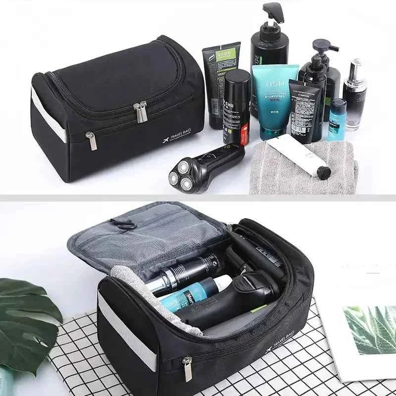 Large Leather Toiletry Bag Hanging Dopp Kit for Men Women Waterproof Wash Bag Cosmetic Storage Bag Ideal for Traveling & Outdoor - Shoppiline
