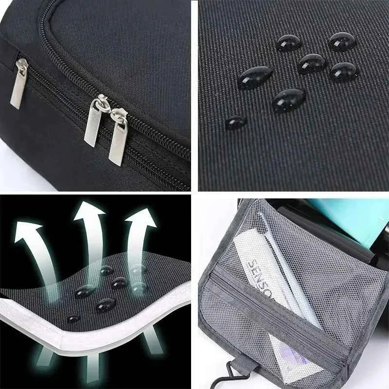 Large Leather Toiletry Bag Hanging Dopp Kit for Men Women Waterproof Wash Bag Cosmetic Storage Bag Ideal for Traveling & Outdoor - Shoppiline