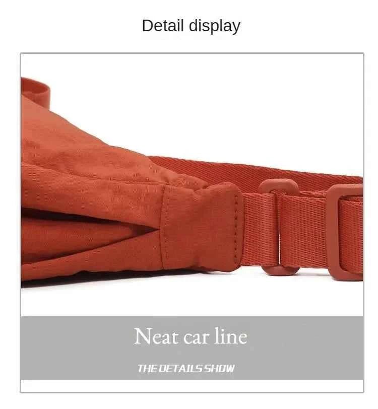 Men and Women Solid Color Chest Bag for Large Capacity Travel Crossbody Female Half Moon Bag Daily Cotton Filled Shoulder Bag - Shoppiline