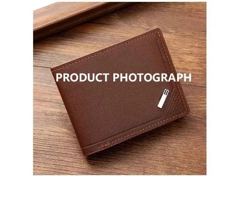 Men's leather short wallet thin wallet foldable minimalist soft leather wallet - Shoppiline