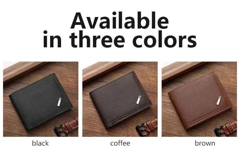 Men's leather short wallet thin wallet foldable minimalist soft leather wallet - Shoppiline