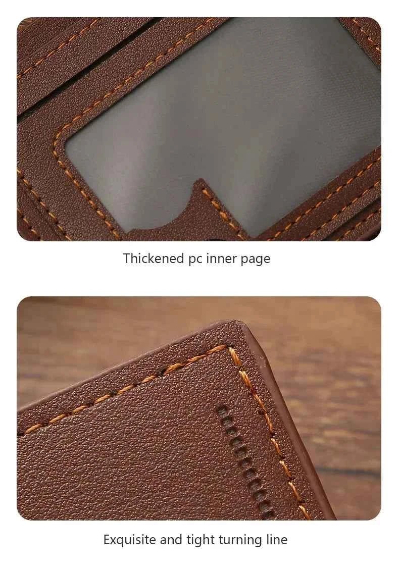Men's leather short wallet thin wallet foldable minimalist soft leather wallet - Shoppiline