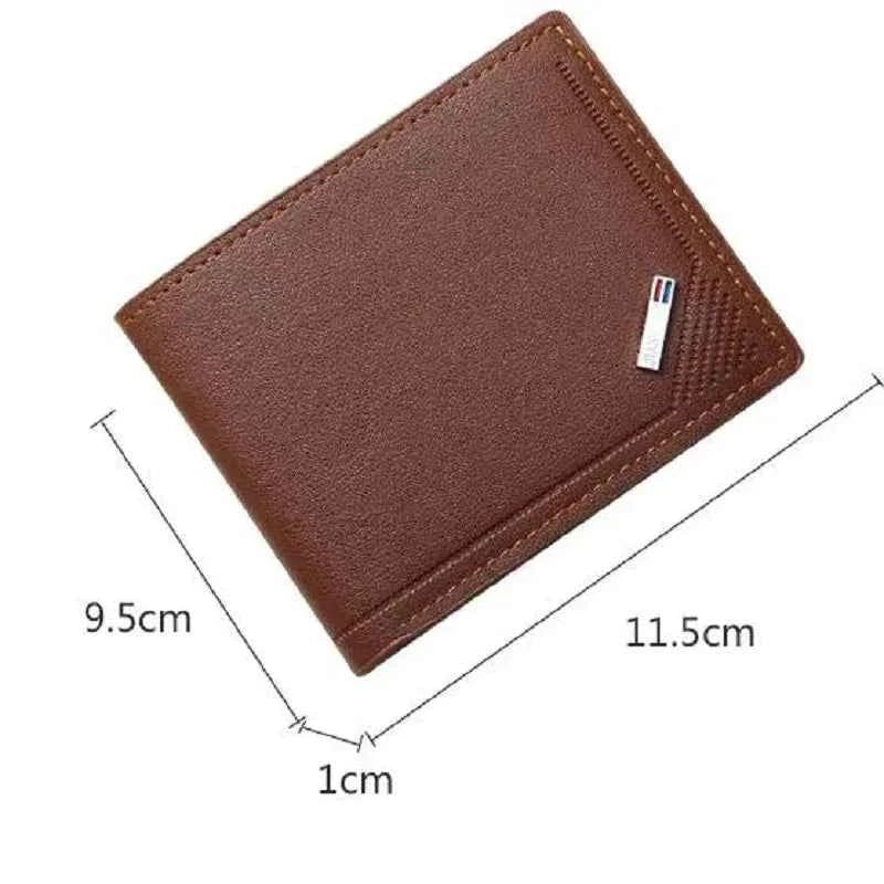 Men's leather short wallet thin wallet foldable minimalist soft leather wallet - Shoppiline