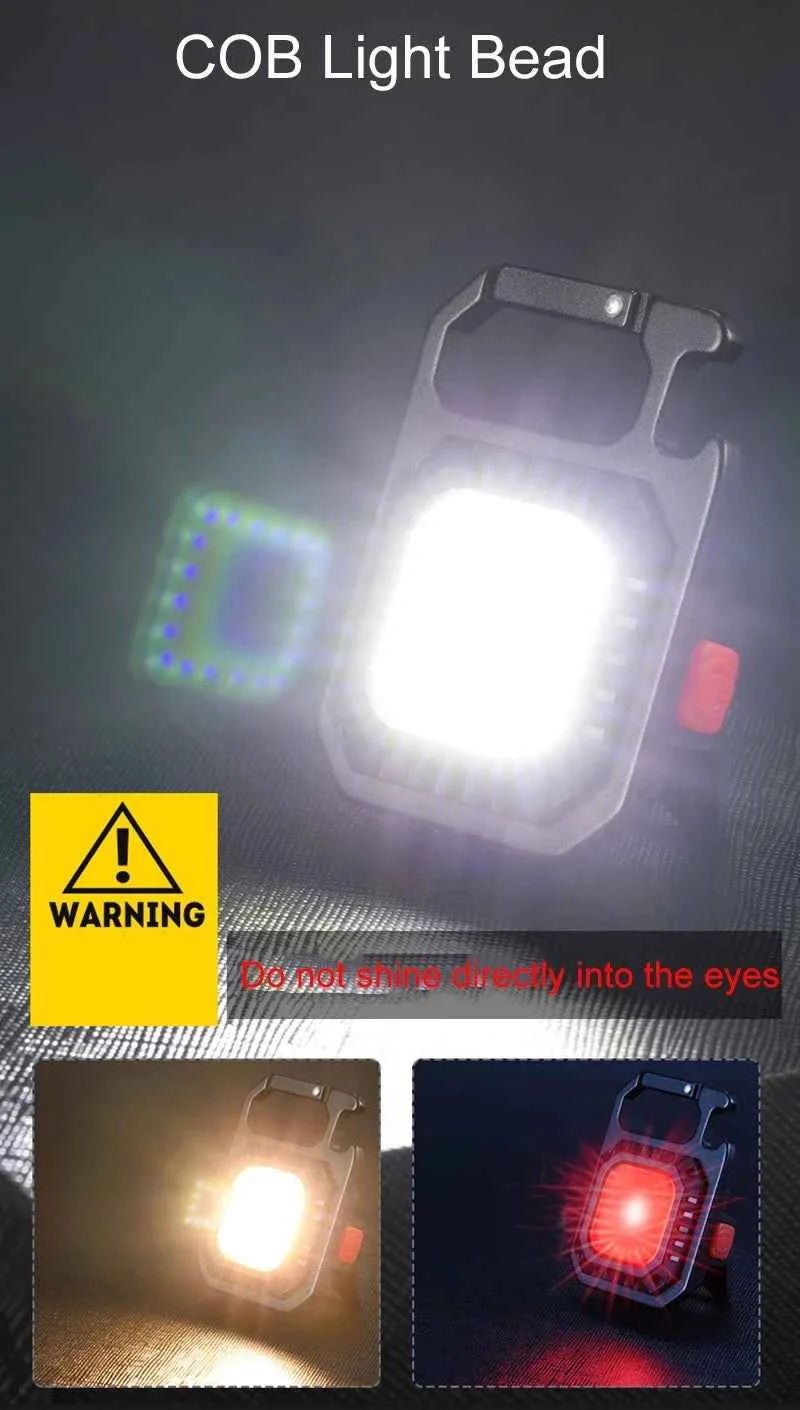 Mini LED Flashlight Magnetic COB Outdoor Camping Pocket Work Light 800 Lumens USB Rechargeable 7 Modes Spotlights - Shoppiline