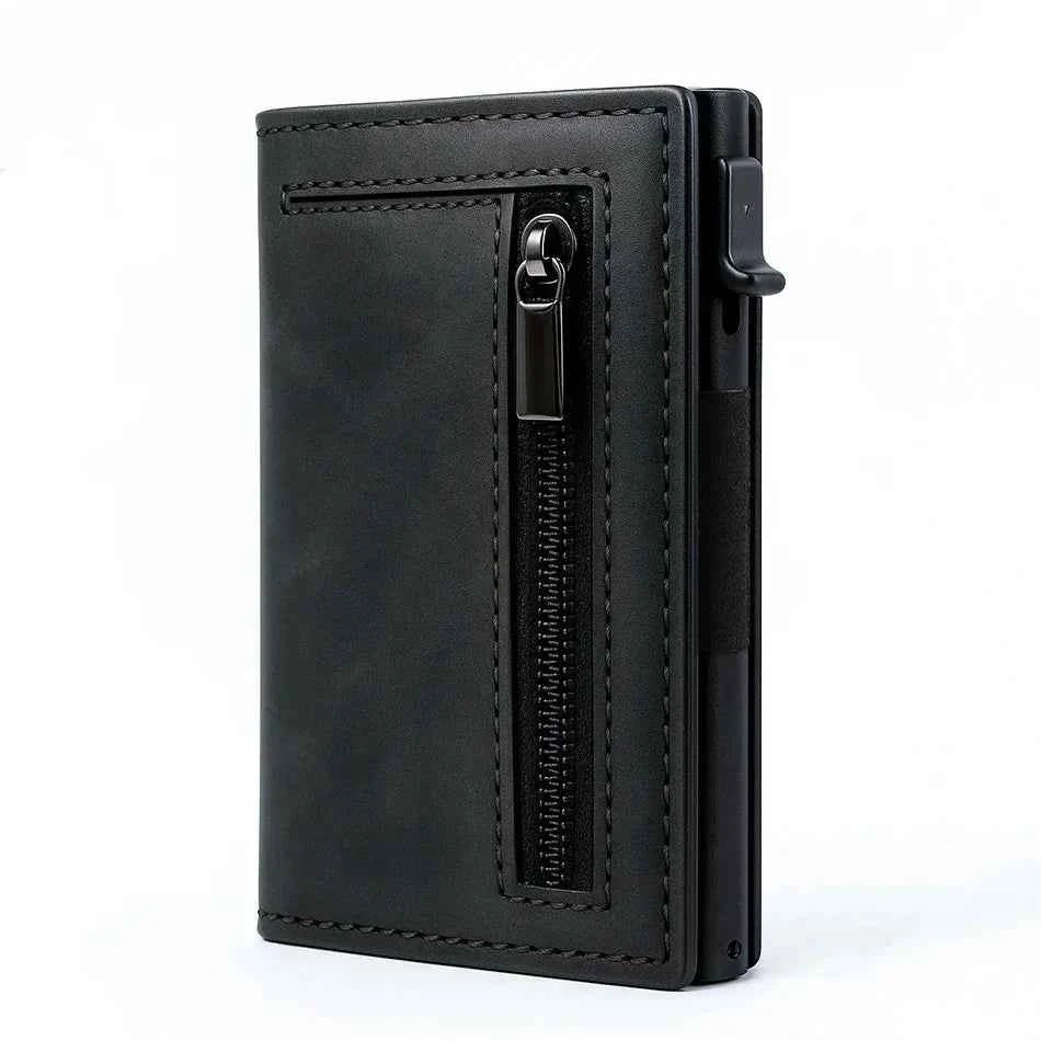Minimalist Leather Wallet for Men Magnetic Pop Up Credit Card Holder RFID Blocking Luxury Vallet - Shoppiline