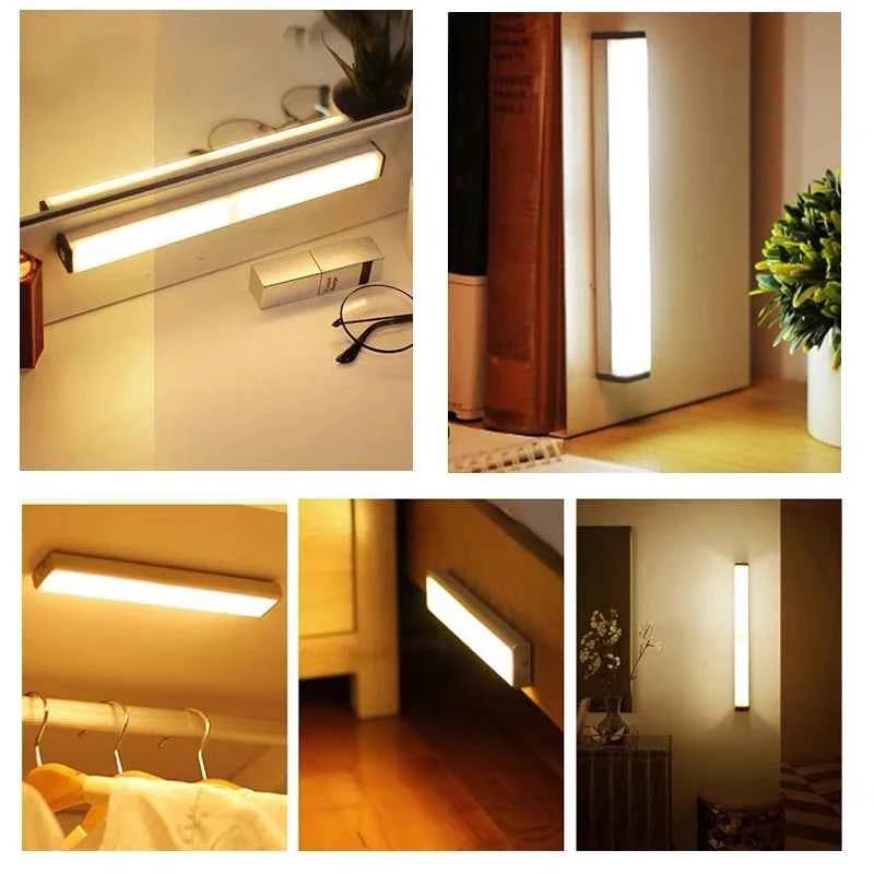 Motion Sensor Light Wireless LED Night Light Type C Rechargeable Light Cabinet Wardrobe Lamp Staircase Backlight For Kitchen LED - Shoppiline