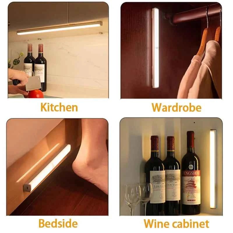 Motion Sensor Light Wireless LED Night Light Type C Rechargeable Light Cabinet Wardrobe Lamp Staircase Backlight For Kitchen LED - Shoppiline