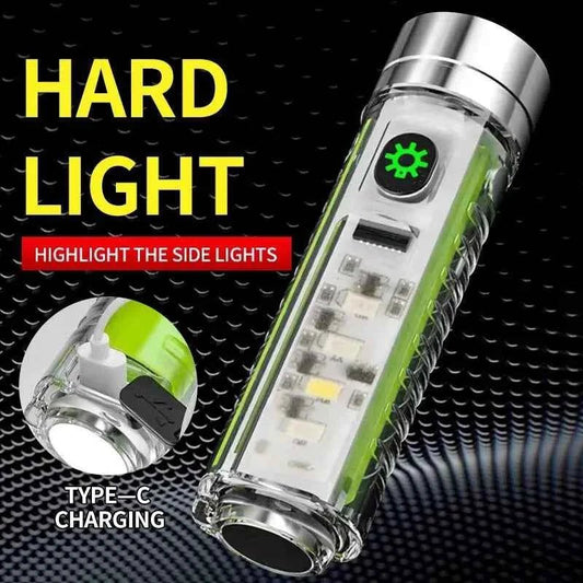 Multifunction Portable Torch Camping Lights USB C Rechargeable LED Flashlight LED MINI Keychain Light with Tail Magnet Uv Light - Shoppiline