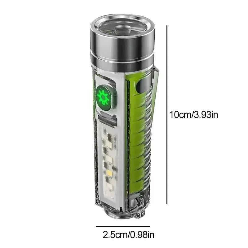 Multifunction Portable Torch Camping Lights USB C Rechargeable LED Flashlight LED MINI Keychain Light with Tail Magnet Uv Light - Shoppiline