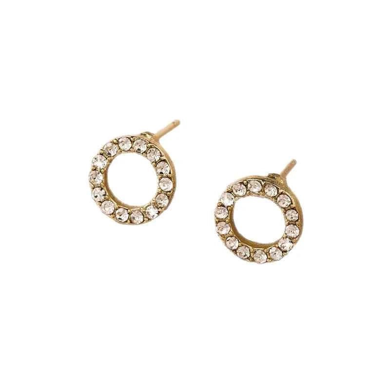 New simple round earrings with super flashy elegant and light luxury design, classic and versatile. - Shoppiline