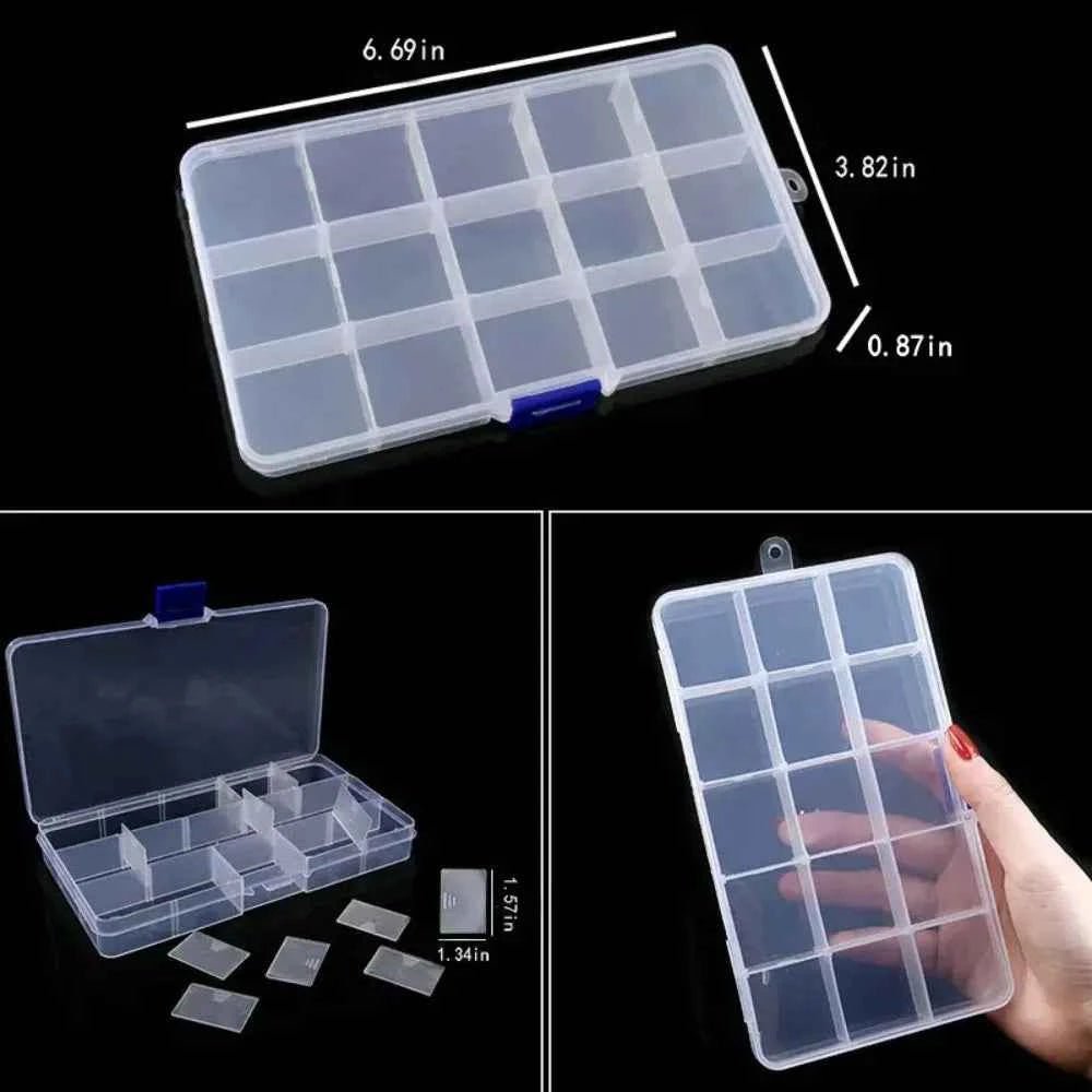Transparent Plastic Storage Jewelry Box Compartment Adjustable Container For Beads Earring Box For Jewelry Rectangle Box Case - Shoppiline
