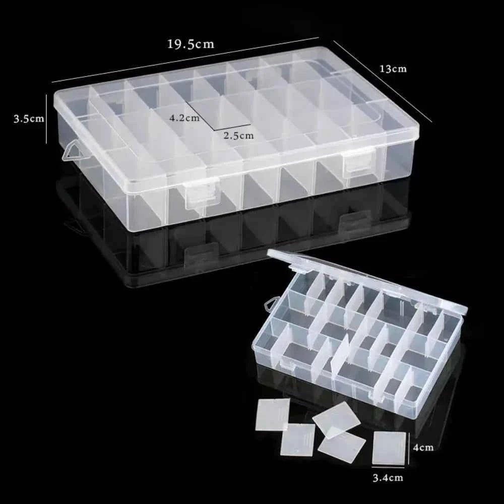Transparent Plastic Storage Jewelry Box Compartment Adjustable Container For Beads Earring Box For Jewelry Rectangle Box Case - Shoppiline