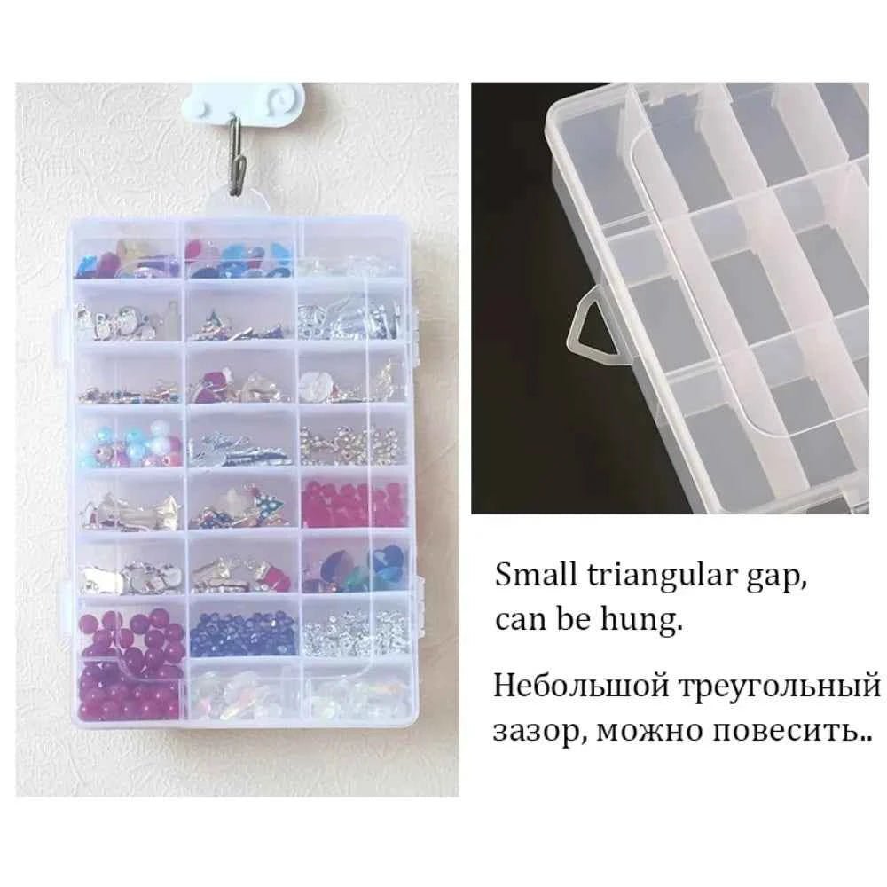 Transparent Plastic Storage Jewelry Box Compartment Adjustable Container For Beads Earring Box For Jewelry Rectangle Box Case - Shoppiline