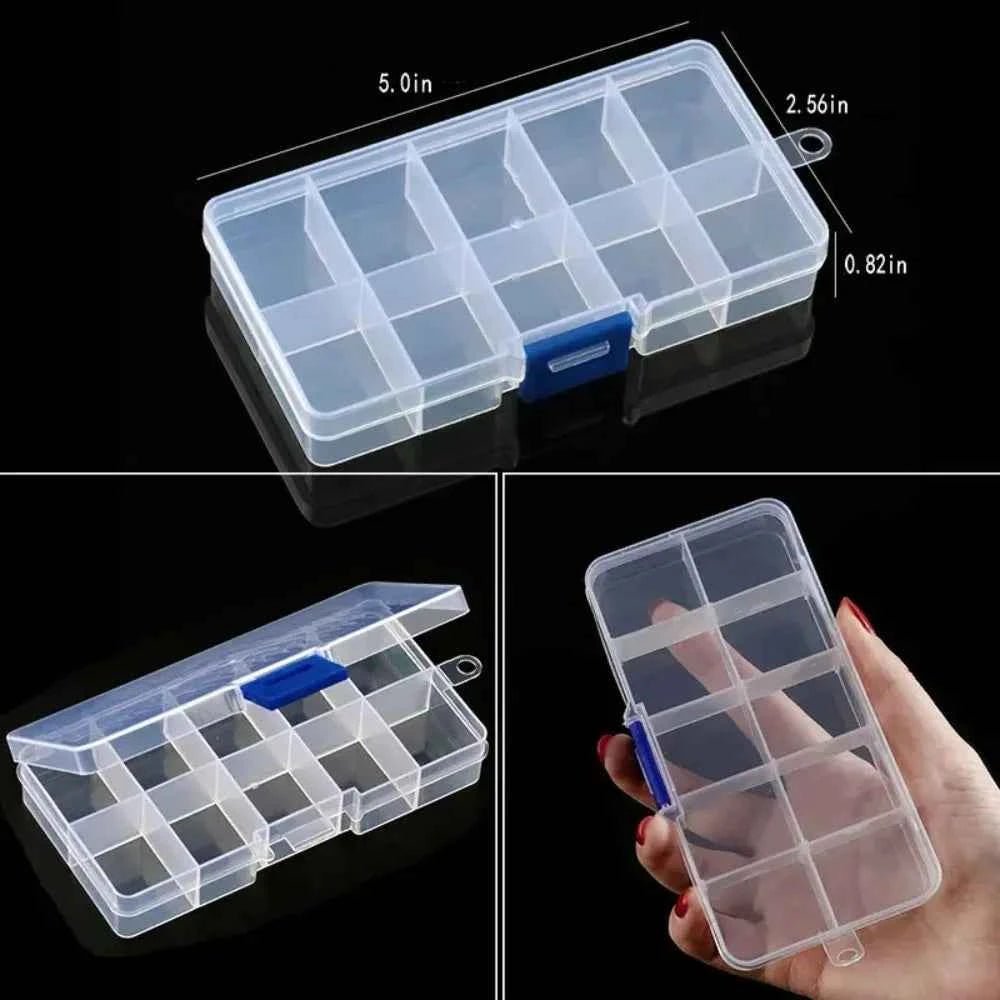 Transparent Plastic Storage Jewelry Box Compartment Adjustable Container For Beads Earring Box For Jewelry Rectangle Box Case - Shoppiline