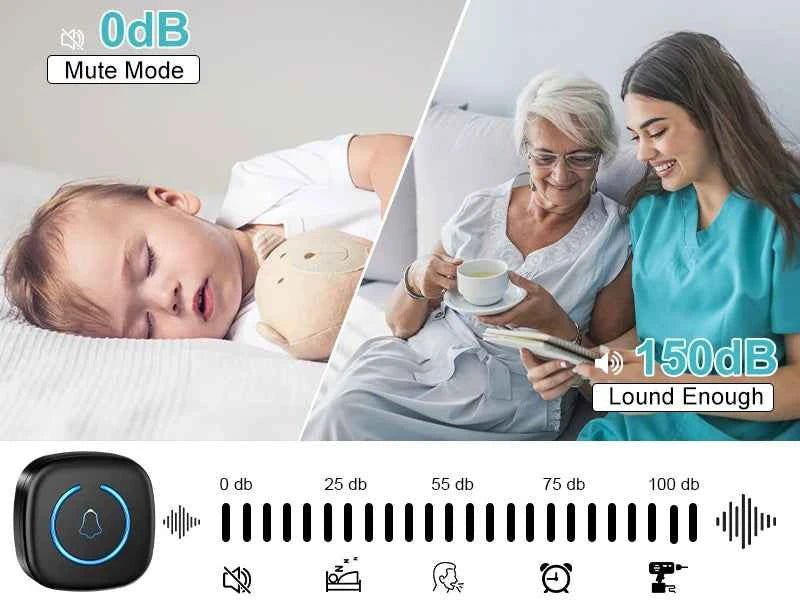 Wireless Doorbell Intelligent Welcome Door Bell 300M/984 FT Remote 60 Songs Melodies Home Smart Doorbell US EU UK Plug Optional - Shoppiline